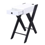 White and Black Side Table with USB Ports B062P181408