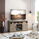 ZUN Farmhouse Barn door TV Media Stand Modern Entertainment Console for TV Up to 65" with Open and W2275P149121