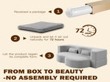 Modern Floor Sofa with 2 Pillows,Convertible Corduroy Fabric Foam-Filled Sleeper Sofa Bed,15" Twin 36392384