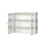 27.56"Glass Doors Modern Two-door Wall Cabinet with Featuring Three-tier Storage for Entryway Living W757119328