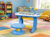 Kids Toy Keyboard Piano, Toddler Electronic Instrument with Stool, Microphone & Flashing Lights for 75009615