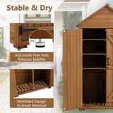 Outdoor Storage Cabinet, Garden Wood Tool Shed, Outside Wooden Shed Closet with Shelves and Latch W142291652
