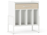Multi-Purpose Record Player Stand with Drawer and Record Holder-White 79431499