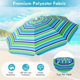 7.2 Feet Outdoor Beach Umbrella with Tilt Mechanism 16250185