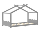Twin House Floor Bed with Support Slats, Solid Wood House Bed Frame for Kids, No Box Spring Needed W1580P387838