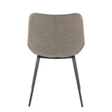 Outlaw Industrial Two-Tone Chair in Black Metal with Espresso Faux Leather and Brown Fabric by B202P223869