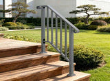 Silver Outdoor 2-Step Iron Handrail 70856353