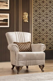 Traditional Style Chair Made With Chenille Upholstery in Beige Color B00968104
