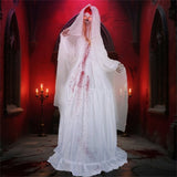 7.2ft Life-Size Animated Halloween Bride Prop - Bloodstained Dress, Sound-Activated 88150321