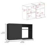 Kitchen Wall Cabinet Bussolengo, Two Shelves, Black Wengue Finish B092123128