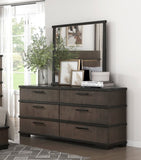 Two-Tone Brown Black Finish 6-Drawers Dresser 1pc Modern Industrial Design Bedroom Furniture B011P242782
