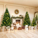 8FT, 6FT, 4FT Pre-Lit Green Pine Artificial Christmas Tree, Set of 3 Hinged Xmas Trees with 820 N704P198464F