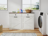 Farmhouse Double Tilt Out Trash Cabinet for 20 Gallon Trash Cans, Free Standing Recycling Cabinet 08872441