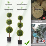 2pcs green 115cm three-ball boxwood PVC artificial tree 36565273