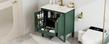 30" Bathroom Vanity with Sink, Two Doors with Shelf, Soft Close Door Hinges, Vintage Style, Green N759P226000F