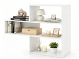 White Geometric Convex Bookshelf, 3-Tier Open Freestanding Display Shelf, Engineered Wood Storage 89319042