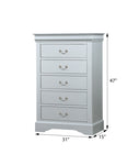 ZUN Platinum 5-Drawer Chest with Metal Handles B062P209039