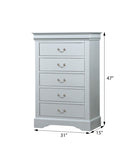 Platinum 5-Drawer Chest with Metal Handles B062P209039
