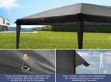 3 x 6m Four Windows Practical Waterproof Folding Tent Black 83265586