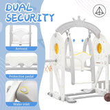 ZUN Toddler Slide and Swing Set 5 in 1, Kids Playground Climber Slide Playset with Basketball Hoop PP304159AAE