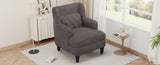 Upholstered Accent Chair Tufted Armchair for Living Room and Bedroom, Russet Brown N763P193158D