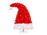 6FT Artificial Christmas Tree with LED Light, Santa's Hat Shape Artificial Whimsical Xmas Tree with 42139491