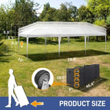 10x30ft Outdoor Pop Up Canopy, Portable Instant Canopy Tent for Outdoor Events Party Wedding 69431217