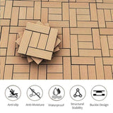 Wood Plastic Composite Deck Tiles Set of 20pcs, Composite Decking Resist Rust, Patio Flooring W2805P205346