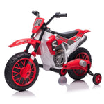 ZUN 12V Kids Ride on Toy Motorcycle, Electric Motor Toy Bike with Training Wheels for Kids 3-6, Red W2181137972