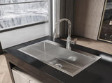 Stainless Steel Kitchen Sink, 32x19 Single Bowl, Overmount Handmade Sink in Brushed Nickel, with 76262968
