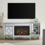 ZUN W 57" X D 15 " X H 25.6" Flash silver combination TV fireplace cabinet 98476903