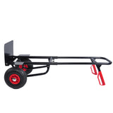 Heavy duty manual truck double handles 330 lb steel trolley for moving heavy platform truck W22770001