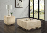 ZUN ACME Deon Coffee Table, Beige Travertine LV04245