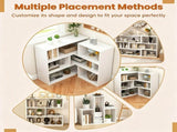 White Geometric Concave Bookshelf, 3-Tier Open Freestanding Display Shelf, Engineered Wood Storage 88021186