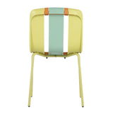 Summer - 4-Pack Modern Striped Color Block Chairs Indoor/Outdoor PP Plastic Seat & Sturdy Metal W3450P322861
