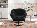 Accent chair TV Chair Living room Chair with Ottoman-BLACK W676P232282