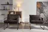 2 Chairs in 1 Box, Upholstered hanging armchair with arm pocket metal frame, crushed foam cushions W1901126482