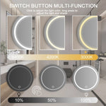 ZUN 24 Inch LED Round Bathroom Mirror W134070944