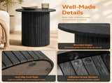 Minimalist Round Pedestal Side Table, Space-Saving Stable Nightstand with Rounded Edges & Anti-Slip 69162999