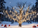 White meteor shower light, outdoor solar powered icicle light, snowflake falling rain string light, 01251433