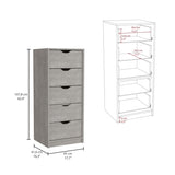 ZUN Basilea 5 Drawers Tall Dresser, Pull Out System B200P173185