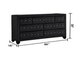 Sophia Modern Style Crystal Tufted Upholstery 7-Drawer Dresser finished with Velvet Fabric made with 808857844910