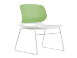 Modern stackable chair set of 4, with color combination of white and green, polypropylene seats and W3788P368527