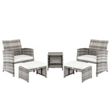 5pcs 2 Chairs 2 Footstools 1 Coffee Table Combination Sofa Gray Gradient 32732879