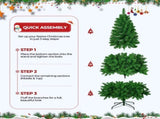 6ft Artificial Christmas Tree with 1,000 Branch Tips, Hinged PVC Xmas Tree with Metal Stand, Green 82451435