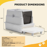 Stainless Steel Cat Litter Box, Covered Extra Large Cat Litter Box Enclosure, Metal Kitty Litter 61071037