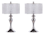 27" Contemporary Metal Table Lamp in Polished with Round Clear K9 Crystal Beads and Polished B202P224095