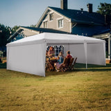 ZUN 3 x 6m Four Windows Practical Waterproof Folding Tent White 41761563