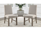 Elegant Rustic Gray Finish Solid wood Kitchen Set of 2pcs Dining Chairs Upholstered Seats Chairs w/ B011P162632
