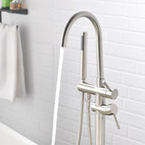 Single Handle Freestanding Tub Filler Floor Mount Bathtub Faucet with Handheld Shower W1932P172283